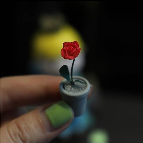 Generic Mini Rose (4PCS) مفصلات زخرفية مفصلات مغناطيسية - نمط زخرفي معاصر - مادة الراتنج - اللون الوردي - لمسة نهائية غير مكتملة in Kuwait
