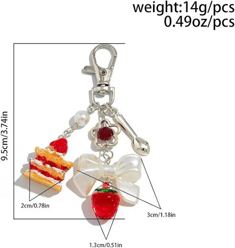 Jekeiodoe Bow and Cake Keychains Bag Charms Cute keychain Charm, Y2K Aesthetic Purse Charm Purse Keychain for Handbag,Backpack Women,Men in Saudi Arabia