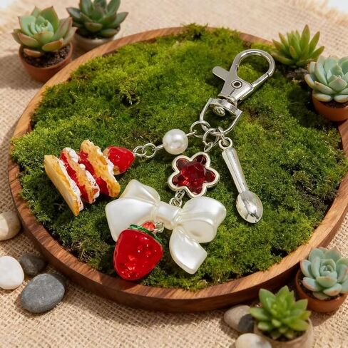 Jekeiodoe Bow and Cake Keychains Bag Charms Cute keychain Charm, Y2K Aesthetic Purse Charm Purse Keychain for Handbag,Backpack Women,Men in Saudi Arabia