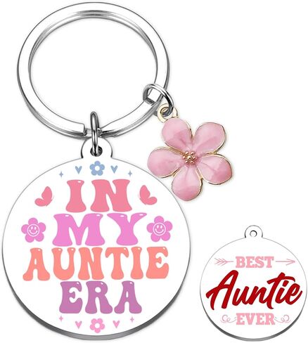 Aunt Keychain Gifts From Niece Nephew - Best Auntie Ever Keyring, Birthday Christmas Mother Day Ideas Key Chain Present in Kuwait