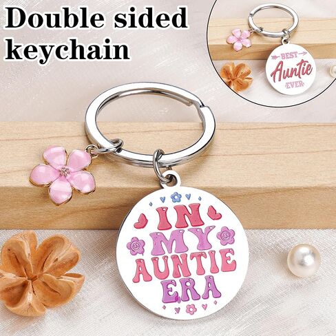 Aunt Keychain Gifts From Niece Nephew - Best Auntie Ever Keyring, Birthday Christmas Mother Day Ideas Key Chain Present in Kuwait