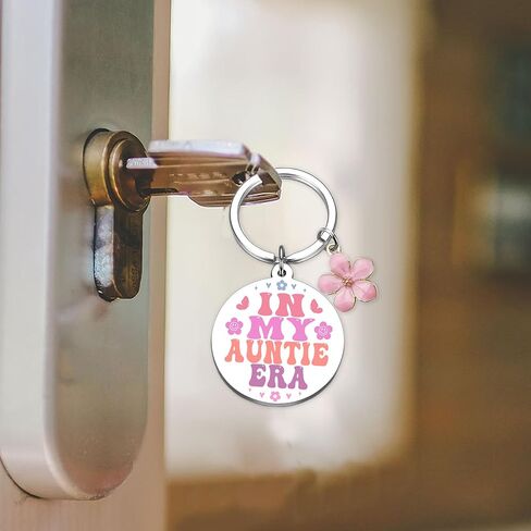 Aunt Keychain Gifts From Niece Nephew - Best Auntie Ever Keyring, Birthday Christmas Mother Day Ideas Key Chain Present in Kuwait