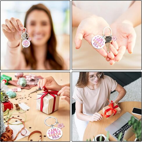 Aunt Keychain Gifts From Niece Nephew - Best Auntie Ever Keyring, Birthday Christmas Mother Day Ideas Key Chain Present in Kuwait