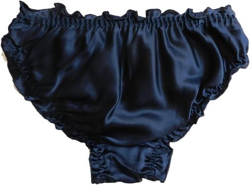 Yavorrs NEW Women Silk Panties Ruched Lettuce Trim Bikini Briefs in Saudi Arabia