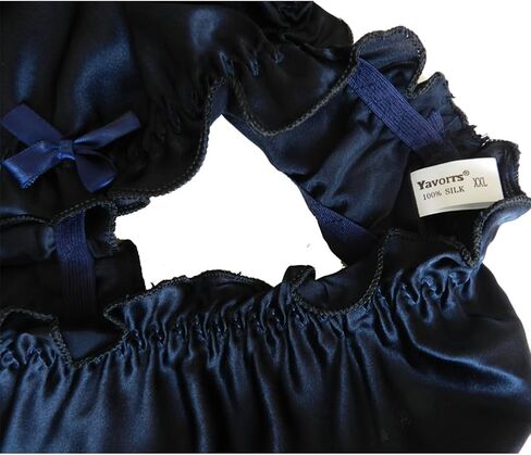 Yavorrs NEW Women Silk Panties Ruched Lettuce Trim Bikini Briefs in Saudi Arabia
