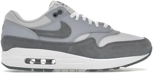 حذاء Nike Air Max 1 للرجال (HM9936-001، فوتون داست/وولف جراي/أبيض/رمادي دخاني) مقاس 9.5 in Saudi Arabia