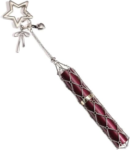 Wailike Lipstick Holder Keychain Lip Gloss Holder with Mirror 2in1 Lipstick Holders for Purse Bag Y2K Keychains Accessories (Silver 3) in Saudi Arabia
