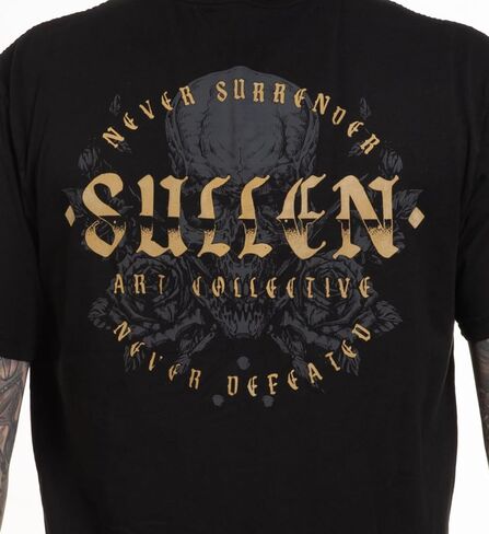 Sullen Men's Never Defeated Tattoo Lifestyle Graphic Premium Cotton Short Sleeve Tee in Saudi Arabia