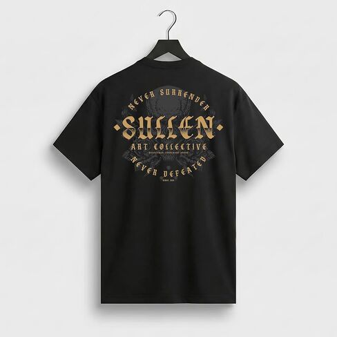 Sullen Men's Never Defeated Tattoo Lifestyle Graphic Premium Cotton Short Sleeve Tee in Saudi Arabia