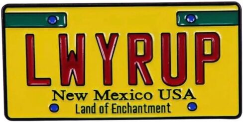 LWYRUP Lawyer Up Car License Plate Better Call Saul Goodman Breaking Bad TV Show New Mexico Land of Enchantment 1.2" Enamel Pin Badge in Saudi Arabia