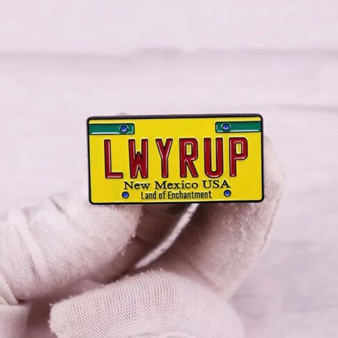 LWYRUP Lawyer Up Car License Plate Better Call Saul Goodman Breaking Bad TV Show New Mexico Land of Enchantment 1.2" Enamel Pin Badge in Saudi Arabia