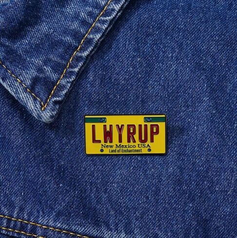 LWYRUP Lawyer Up Car License Plate Better Call Saul Goodman Breaking Bad TV Show New Mexico Land of Enchantment 1.2" Enamel Pin Badge in Saudi Arabia