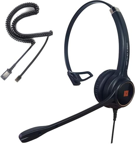 IPD Phone Headset for Office and Call Center Wired QD to RJ9, IPH-215 binaural-Compatible with Polycom VVX,Avaya,Nortel,NEC,Fanvil,Mitel landline Phones in Kuwait