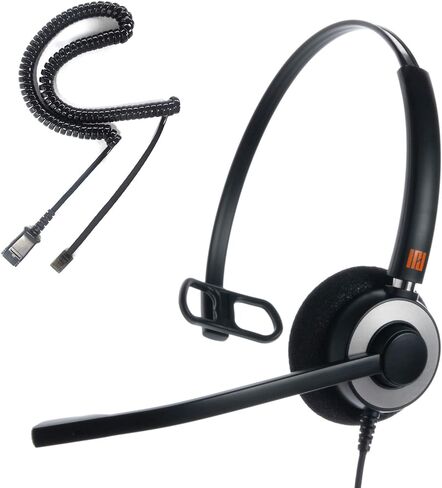 IPD Phone Headset for Office and Call Center Wired QD to RJ9, IPH-215 binaural-Compatible with Polycom VVX,Avaya,Nortel,NEC,Fanvil,Mitel landline Phones in Kuwait