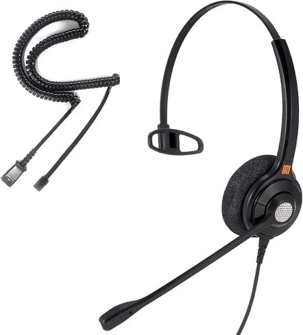 IPD Phone Headset for Office and Call Center Wired QD to RJ9, IPH-215 binaural-Compatible with Polycom VVX,Avaya,Nortel,NEC,Fanvil,Mitel landline Phones in Kuwait