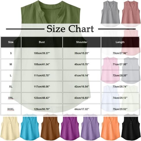 bawilom Womens Cotton Linen Tank Tops Summer Cute Comfy Beach Sleeveless Shirts Button V Neck Shirts Casual Tees Vests in Saudi Arabia