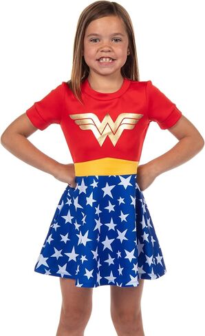 فستان Wonder Woman من DC Comics للفتيات، فستان مستوحى من شخصيات الأطفال التنكرية in Saudi Arabia