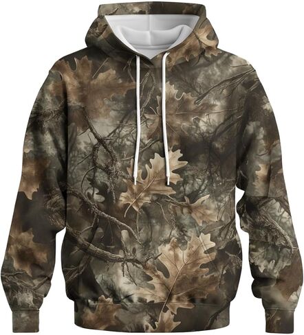 Rebaike Novelty Long Sleeve Hoodie Funny Fashion Tree Camo Graphic Sweatshirts in Saudi Arabia
