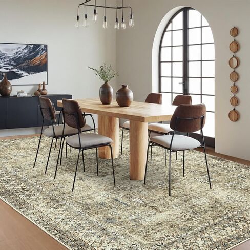 COZYLOOM 10x13 Area Rugs for Living Room, Non Slip Machine Washable Rugs, Low Pile Large Carpet for Bedroom, Dining Room, Home Office(Taupe) in Saudi Arabia