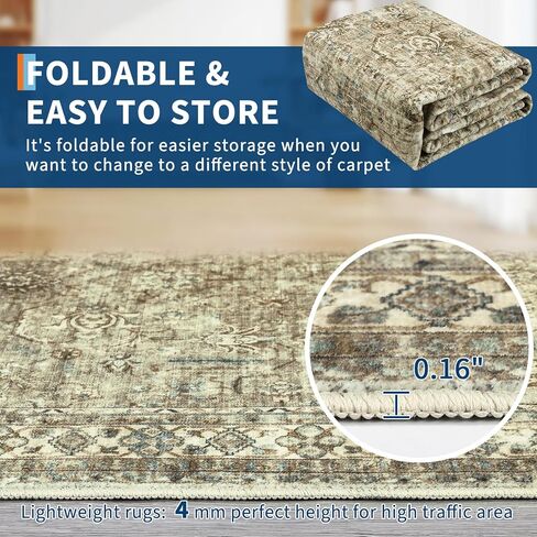 COZYLOOM 10x13 Area Rugs for Living Room, Non Slip Machine Washable Rugs, Low Pile Large Carpet for Bedroom, Dining Room, Home Office(Taupe) in Saudi Arabia