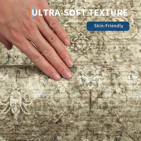 COZYLOOM 10x13 Area Rugs for Living Room, Non Slip Machine Washable Rugs, Low Pile Large Carpet for Bedroom, Dining Room, Home Office(Taupe) in Saudi Arabia