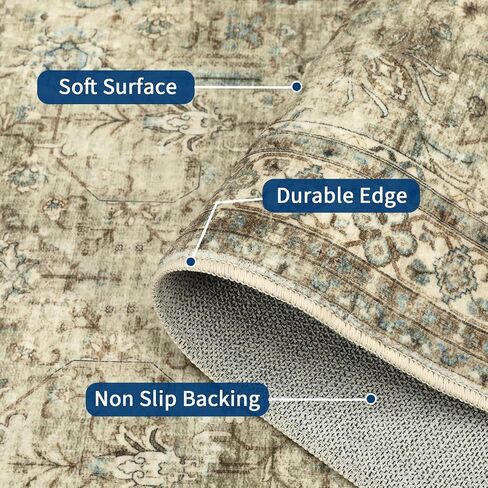 COZYLOOM 10x13 Area Rugs for Living Room, Non Slip Machine Washable Rugs, Low Pile Large Carpet for Bedroom, Dining Room, Home Office(Taupe) in Saudi Arabia