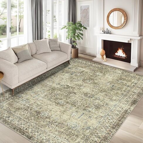 COZYLOOM 10x13 Area Rugs for Living Room, Non Slip Machine Washable Rugs, Low Pile Large Carpet for Bedroom, Dining Room, Home Office(Taupe) in Saudi Arabia