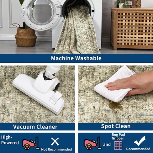 COZYLOOM 10x13 Area Rugs for Living Room, Non Slip Machine Washable Rugs, Low Pile Large Carpet for Bedroom, Dining Room, Home Office(Taupe) in Saudi Arabia