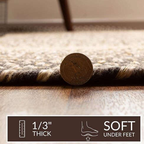 Super Area Rugs Braided Rugs 2X3 Farmhouse Kitchen Rug - Ridgewood Braided Rug for Living Room - Reversible - Indoor/Outdoor - Made in USA - Brown Velvet/Beige, 2' X 3' Oval in Saudi Arabia