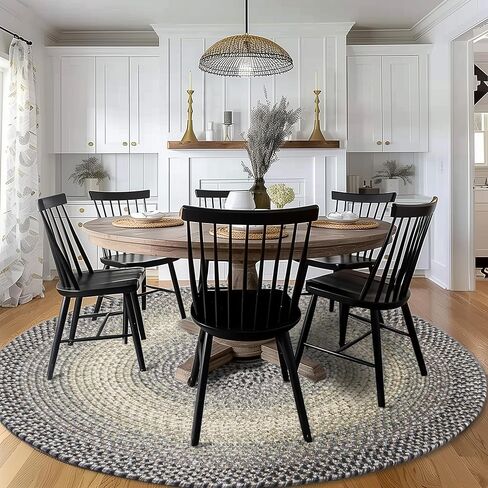 Super Area Rugs Braided Rugs 2X3 Farmhouse Kitchen Rug - Ridgewood Braided Rug for Living Room - Reversible - Indoor/Outdoor - Made in USA - Brown Velvet/Beige, 2' X 3' Oval in Saudi Arabia