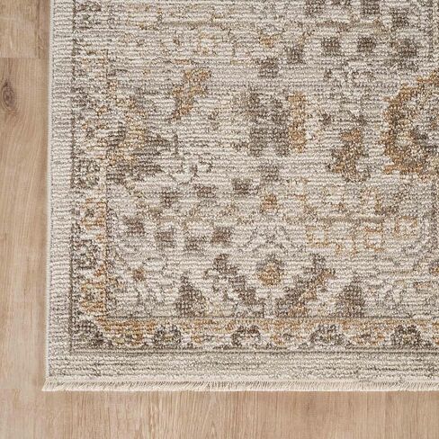 Abani Evelyn Collection Beige Area Rug - 4' x 6' - Floral Pattern, Non-Shedding - Easy to Clean, Durable for Living Rooms, Bedrooms & Offices, Pet & Kid Friendly in Saudi Arabia