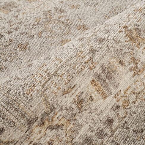 Abani Evelyn Collection Beige Area Rug - 4' x 6' - Floral Pattern, Non-Shedding - Easy to Clean, Durable for Living Rooms, Bedrooms & Offices, Pet & Kid Friendly in Saudi Arabia