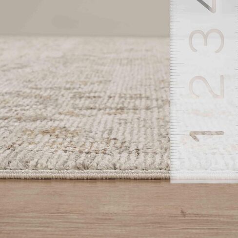 Abani Evelyn Collection Beige Area Rug - 4' x 6' - Floral Pattern, Non-Shedding - Easy to Clean, Durable for Living Rooms, Bedrooms & Offices, Pet & Kid Friendly in Saudi Arabia
