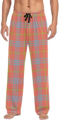 Pajama Pants for Men Yellow Black Buffalo Plaid Mens Pajama Bottoms Lounge Pants S in Saudi Arabia
