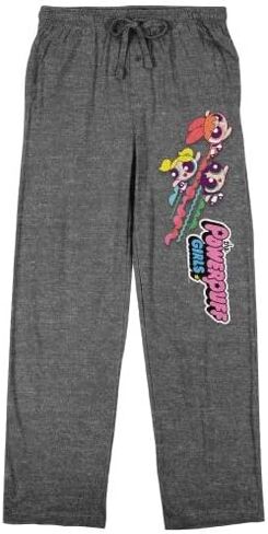 Powerpuff Girls Blossom Bubbles and Buttercup Men's Charcoal Heather Sleep Pants in Saudi Arabia