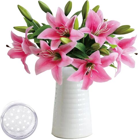 15pcs Artificial Flowers Latex Tulips Real Touch 13" and 5pcs Eucalyptus Leaves for Spring Easter Gifts in Bulk Home Kitchen Wedding Bouquet Decorations Cemetery Table Décor Table Décor (Yellow tulip) in Saudi Arabia