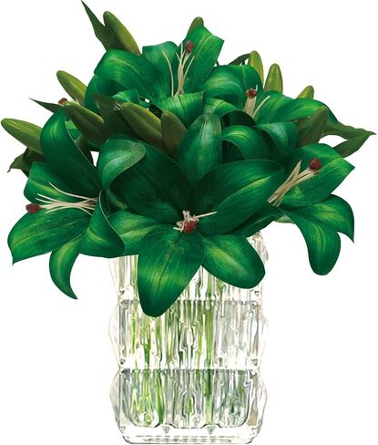 15pcs Artificial Flowers Latex Tulips Real Touch 13" and 5pcs Eucalyptus Leaves for Spring Easter Gifts in Bulk Home Kitchen Wedding Bouquet Decorations Cemetery Table Décor Table Décor (Yellow tulip) in Saudi Arabia
