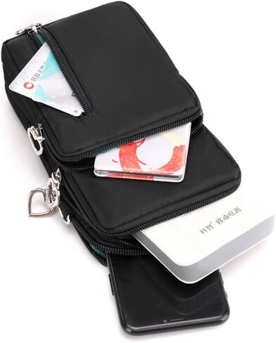 حقيبة كروس صغيرة للنساء حقيبة كتف صغيرة للهاتف مع حزام كروس ومحفظة من النايلون in Saudi Arabia