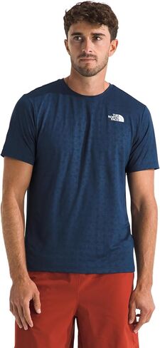 تي شيرت رجالي بأكمام قصيرة منقوش على شكل Pentadome 24/7 من The North Face - تي شيرت بمقاس عادي مع تقنية Flashdry الماصة للرطوبة in Kuwait