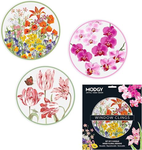 MODGY Window Art Clings, Decal Stickers and Decorations for Glass, Peel and Stick Decor, Removable, Reusable, 9 Inches Each, Set of 3 Per Sleeve, Vincent Van Gogh in Saudi Arabia
