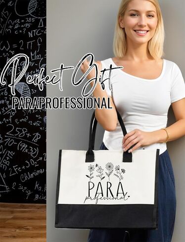 InnoBeta Paraprofessional Gifts for Women Canvas Tote Bag on Paraprofessional Appreciation Day, Tote with Top Zipper Closure and Shoulder Strap in Saudi Arabia