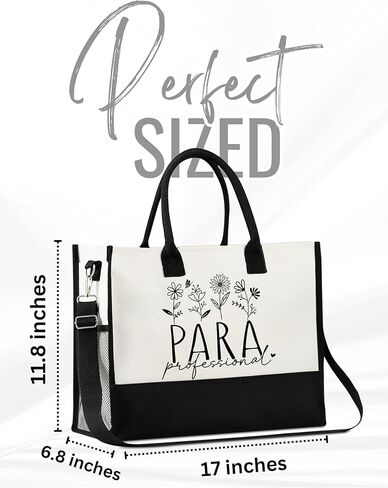 InnoBeta Paraprofessional Gifts for Women Canvas Tote Bag on Paraprofessional Appreciation Day, Tote with Top Zipper Closure and Shoulder Strap in Saudi Arabia