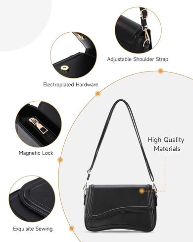 Shoulder Bag for Women,Trendy Purse Vegan Leather Crossbody Purses,Leather Tote Handbag Clutch Hobo Purse,with Zipper Closure for Women with Removable Strap in Saudi Arabia