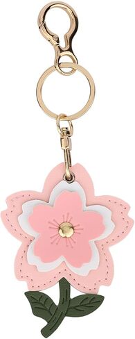 lasuroa Cute Cherry Blossoms Leather Keychain, Waterproof Anti-Scratch Hidden GPS Tracker Case Cover with Key Ring Compatible with Airtag for Wallet Keys Bag Pet Backpack in Saudi Arabia