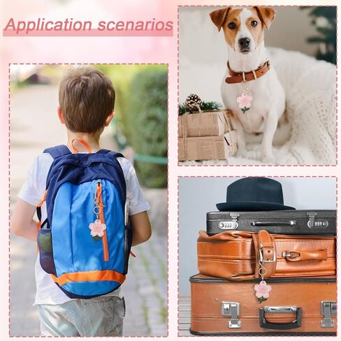 lasuroa Cute Cherry Blossoms Leather Keychain, Waterproof Anti-Scratch Hidden GPS Tracker Case Cover with Key Ring Compatible with Airtag for Wallet Keys Bag Pet Backpack in Saudi Arabia