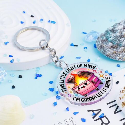 QuLuvaeri Funny Dumpster Fire Keychain Funny Meme keychains, This Little Light of Mine Im Gonna Let It Shine Keychain for Keys, Bags, and Backpacks Teens Adults Party Favor Office Use in Saudi Arabia
