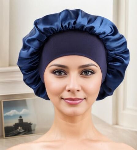 Womens Satin Bonnet Hair Bonnet for Sleeping Curly Natural Hair Cap in Saudi Arabia