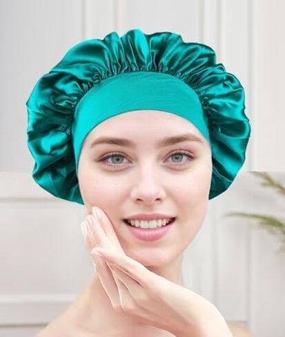 Womens Satin Bonnet Hair Bonnet for Sleeping Curly Natural Hair Cap in Saudi Arabia