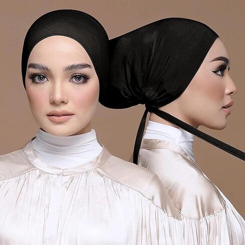 Cotton Women's Scarf Hijab, Women's Hijab Beanie Arabic Hat Skull Hat with Drawstring in Saudi Arabia