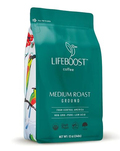 Lifeboost Coffee Ground Medium Roast Coffee - Low Acid Single Origin USDA Organic Coffee - Non-GMO Ground Coffee Third Party Tested For Mycotoxins & Pesticides - 12 Ounces in Saudi Arabia